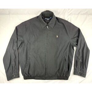 Vintage Polo Ralph Lauren Jacket Mens M Black Harrington Plaid Lined Coat